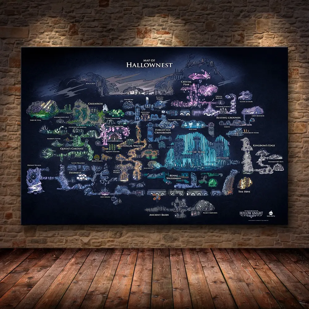 Star Map Poster - Hollow Knight Hallownest Map 게임 포스터
