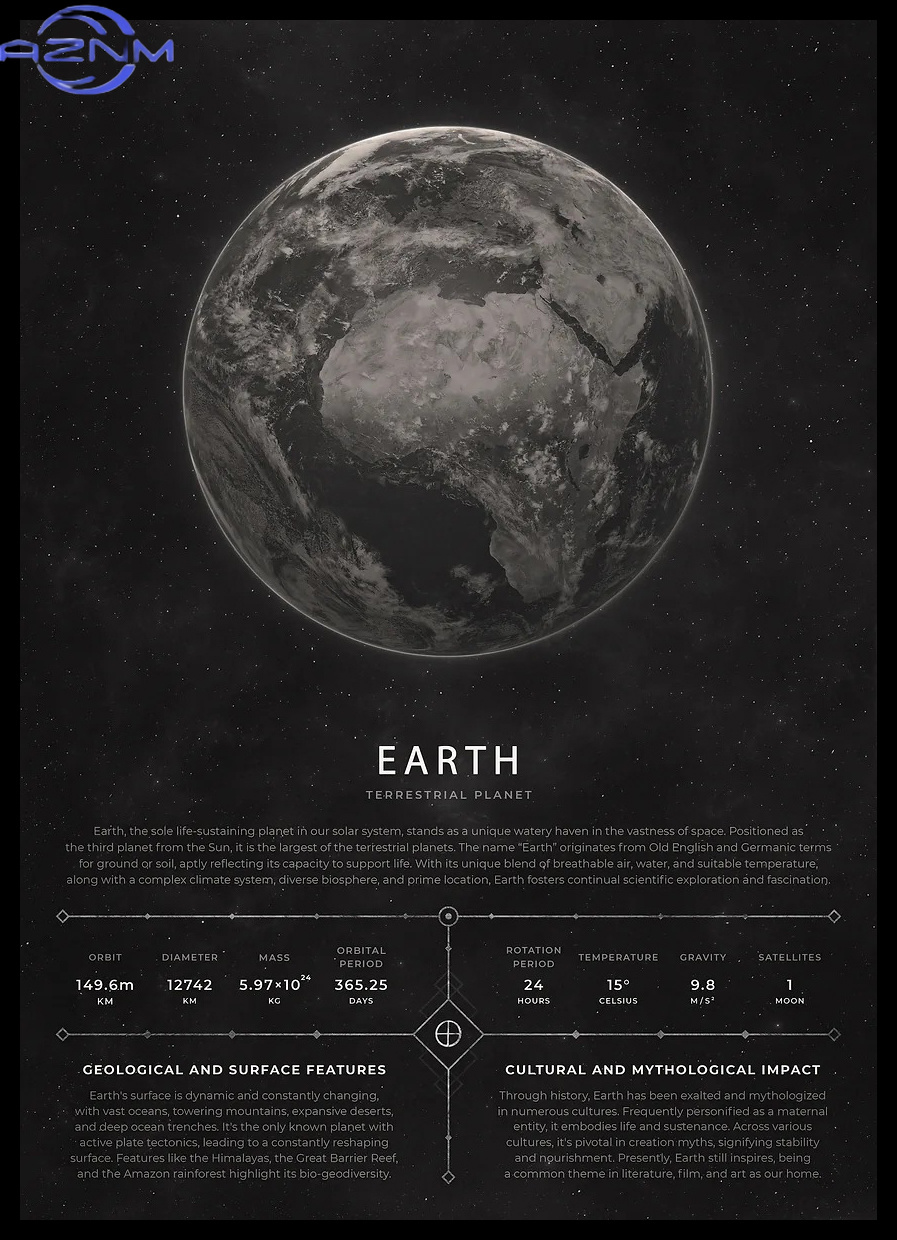 Star Map Poster - AZNM 빈티지 미적 공간 포스터 레트로